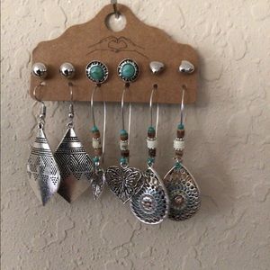 Set of 6 Southwest inspired earrings